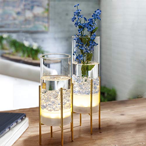 Modern Decorative Glass Vase with LED Lights