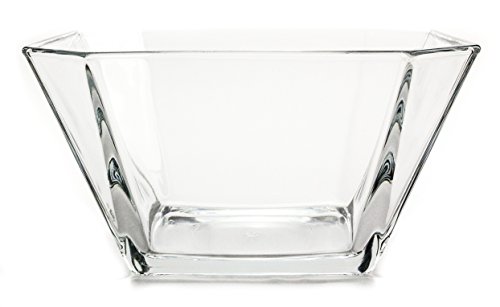 Modern Geometric Clear Glass Serving Bowl