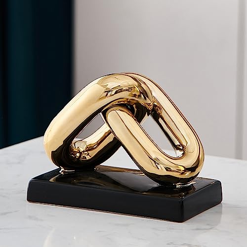 Modern Gold Ceramic Chain Statue