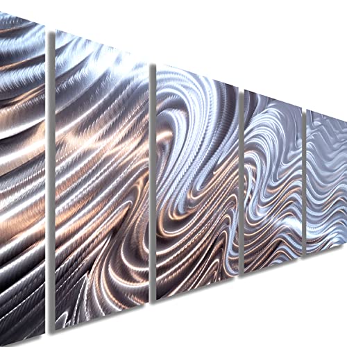Modern Metal Wall Art, 68" x 24" - Silver