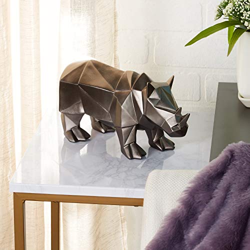 Modern Polystone Rhino Sculpture