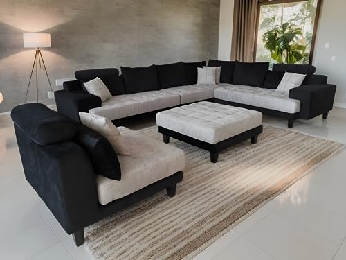 Modern Reversible L Shape Sectional Couch Sofa Set