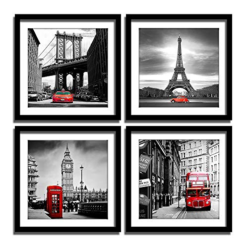 Modern Scenery Wall Art: ENGLANT 4 Pieces Canvas