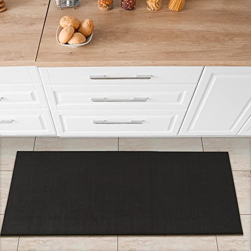 Modern Solid Design Non-Slip Rubberback Runner Rug