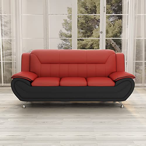 Modern Style Faux Leather Couch