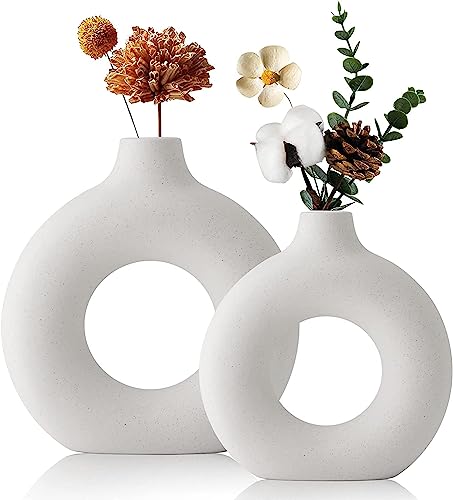 Modern White Ceramic Vase for Home Decor