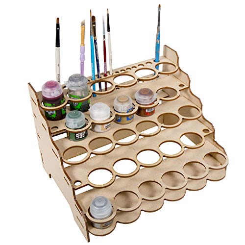 Modular Hobby Paint Storage Rack Paint Bottle Organizer Caddy Stand Tower with Brush Holder