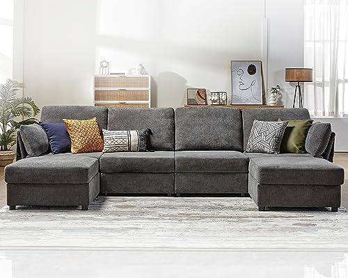 Modular Sofa with Storage, Dark Grey