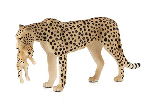 MOJO Cheetah (Female) with Cub Realistic International Wildlife Toy Replica Hand Painted Figurine