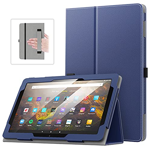 MoKo Case Fits All-New Kindle Fire HD 10 & 10 Plus Tablet (11th Generation, 2021 Release) 10.1" - Slim Folding Stand Cover with Auto Wake/Sleep, Indigo