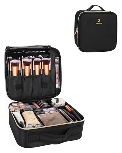 MONSTINA Makeup Train Cases: Portable Organizer Storage Bag for Cosmetics