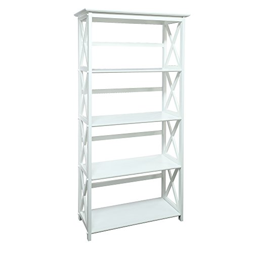 Montego 5-Shelf Bookcase, White