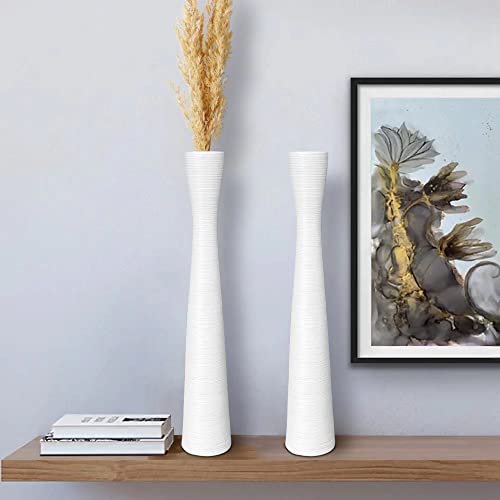 Montex Ceramic Vase 2 Pack, Modern Flower Vase, White