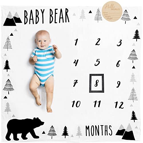 Monthly Milestone Blanket for Baby Boy