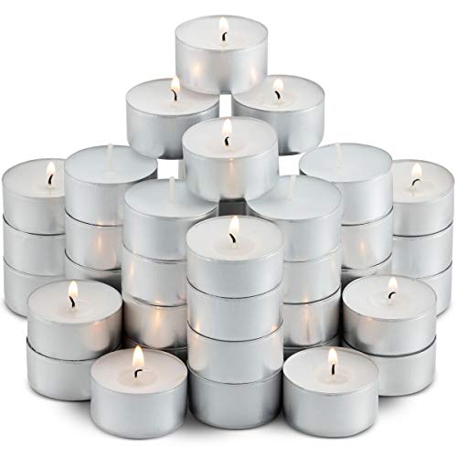 MontoPack Unscented White Tealight Candles Bulk [50]