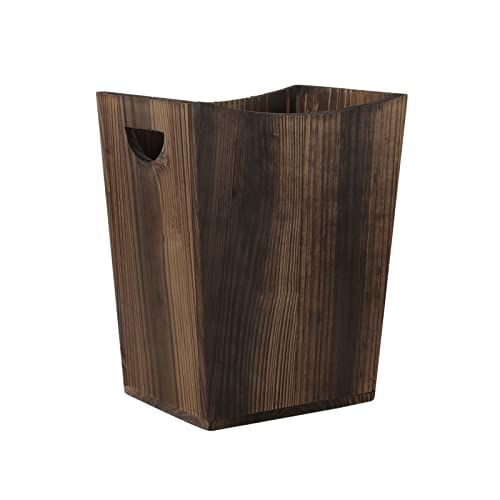 MOOACE Wood Trash Can Wastebasket: Rustic and Practical Home Decor