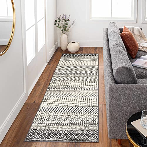 Moroccan Washable Runner Rug, 2x6 Soft Non-Slip Boho Rug