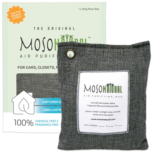 Moso Natural Air Purifying Bag - Odor Eliminator for Cars, Closets, Bathrooms