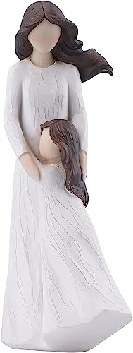 Mother Daughter Hugging Sculpted Figurine Statues