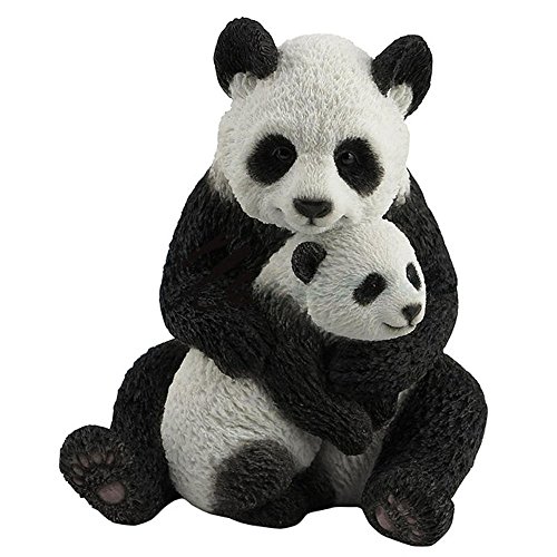 Mother Panda Hugging Cub Sculpture