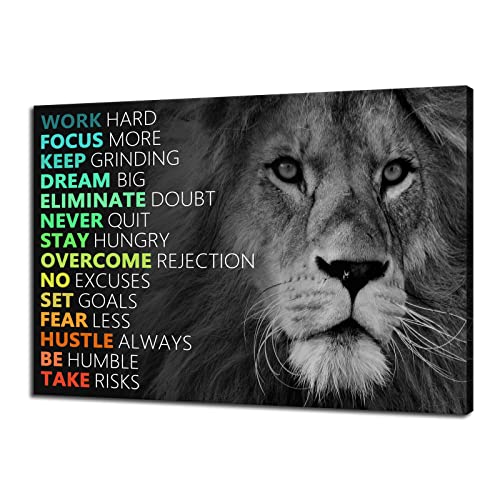 Motivational Lion Wall Art Canvas