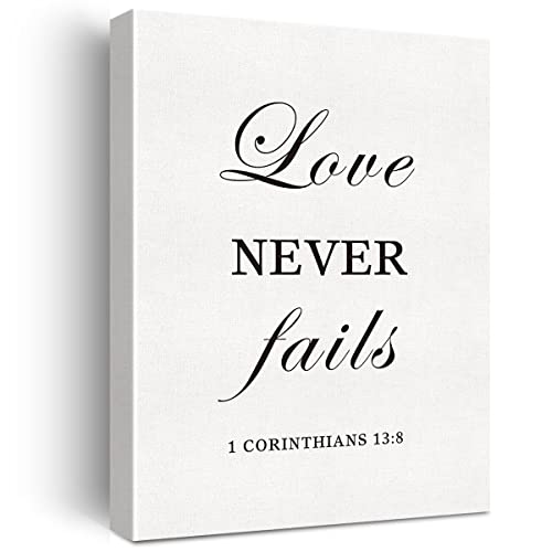 Motivational Love Never Fails Canvas Print