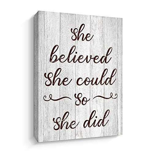 Motivational Wall Art - She Believe She Could So She Did