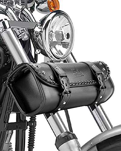 Motorcycle Fork Bag PU Leather Universal Saddlebag