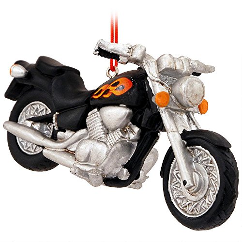Motorcycle With Flames Christmas Ornament