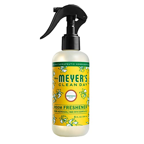 MRS. MEYER'S CLEAN DAY Room and Air Freshener Spray, Non-Aerosol Spray Bottle Infused with Essential Oils, Honeysuckle, 8 fl. oz