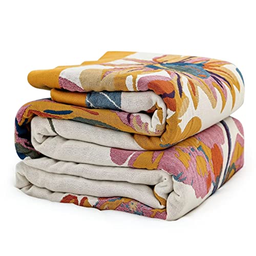 MSGKV Boho Throw Blanket - Stylish and Cozy Cotton Blanket for All Seasons