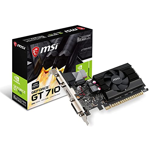 MSI Gaming GeForce GT 710 2GB GDRR3 64-bit HDCP Support DirectX 12 OpenGL 4.5 Single Fan Low Profile Graphics Card