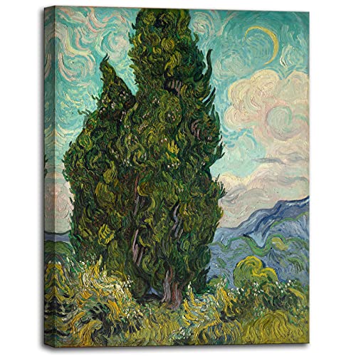 msspart Cypresses by Vincent Van Gogh Canvas Wall Art