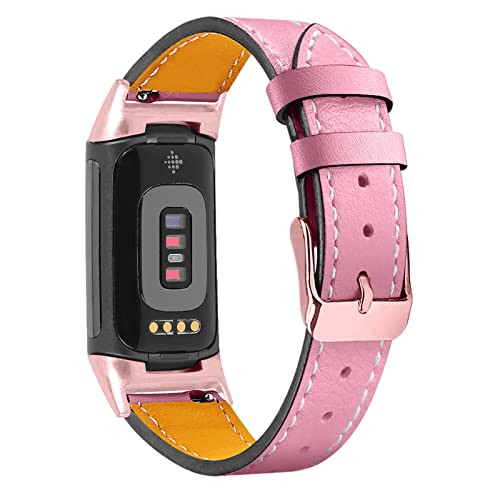 Mtozon Leather Bands Compatible with Fitbit Charge 5