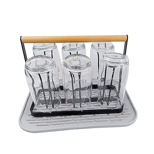 Mukkuri Cup Drying Rack Stand: Black Metal Drainer Holder