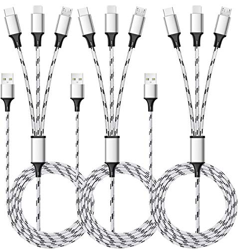 Multi Charging Cable, 5ft 3Pack Multi Charger Cable