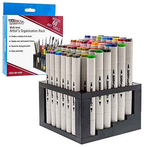 Multi-Level Plastic Organization Rack Pencil, Brush & Supply Holder