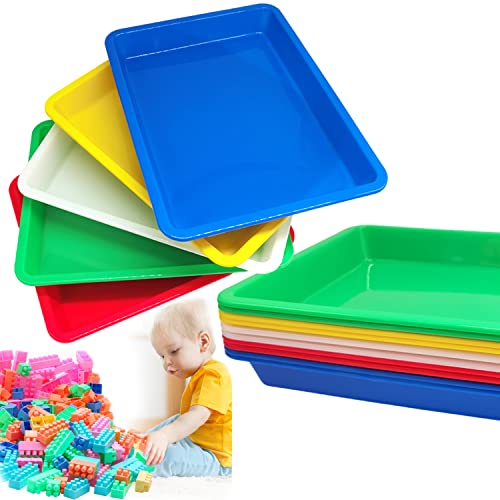 Multicolor Plastic Art Trays - Set of 10