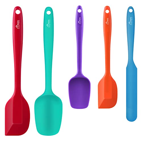Multicolor Silicone Rubber Spatula Set for Baking, Cooking, and Mixing