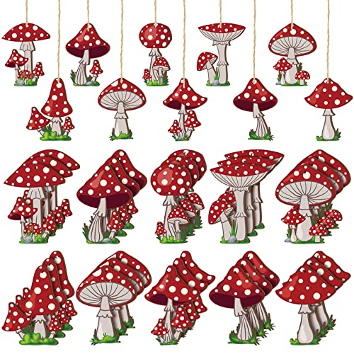 Mushroom Wood Ornaments Hanging Decoration