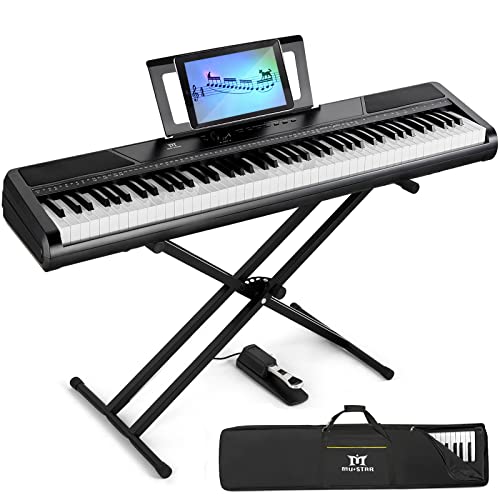 MUSTAR 88-Key Weighted Digital Piano with Stand