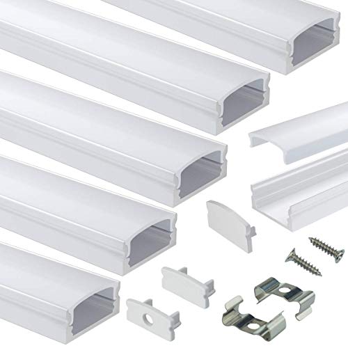 Muzata 6-Pack 3.3ft/1Meter LED Aluminum Channel System