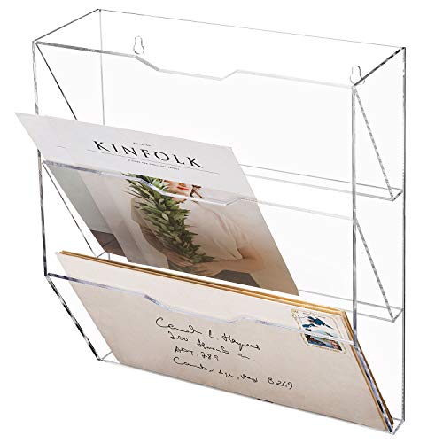 MyGift 3 Tier Clear Acrylic Letter Rack