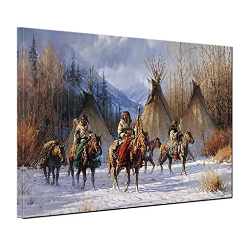 Native American Chief Tribe with Horse Wall Art