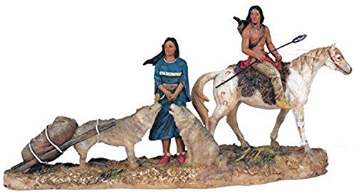 Native American Couple Figurine Sculpture Statue