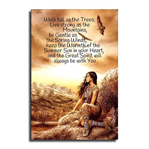 Native American Indian Women Spiritual Quotes Canvas Art Posters