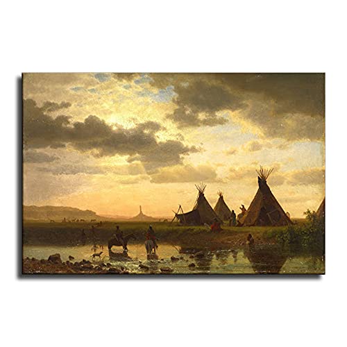 Native American Sioux Indians Teepee Camp Wall Art Poster