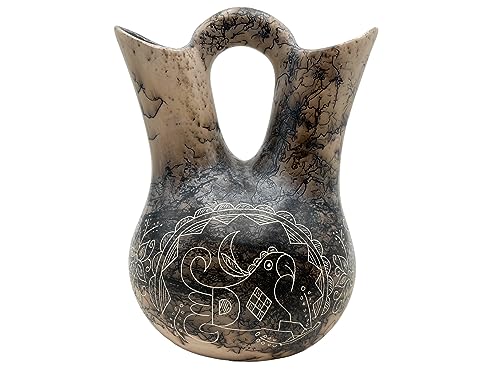 Native American Wedding Vase - Handmade Navajo Pottery Horse Hair Indian Decor