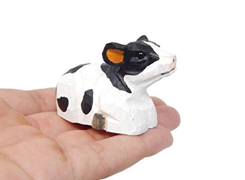 Native Wooden Creations Spotted Cow Figurine