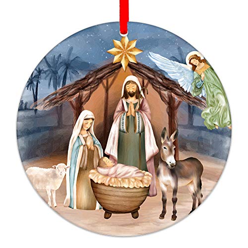 Nativity Scene Christmas Ornaments 3'' - Religious Christian Christmas Tree Decorations